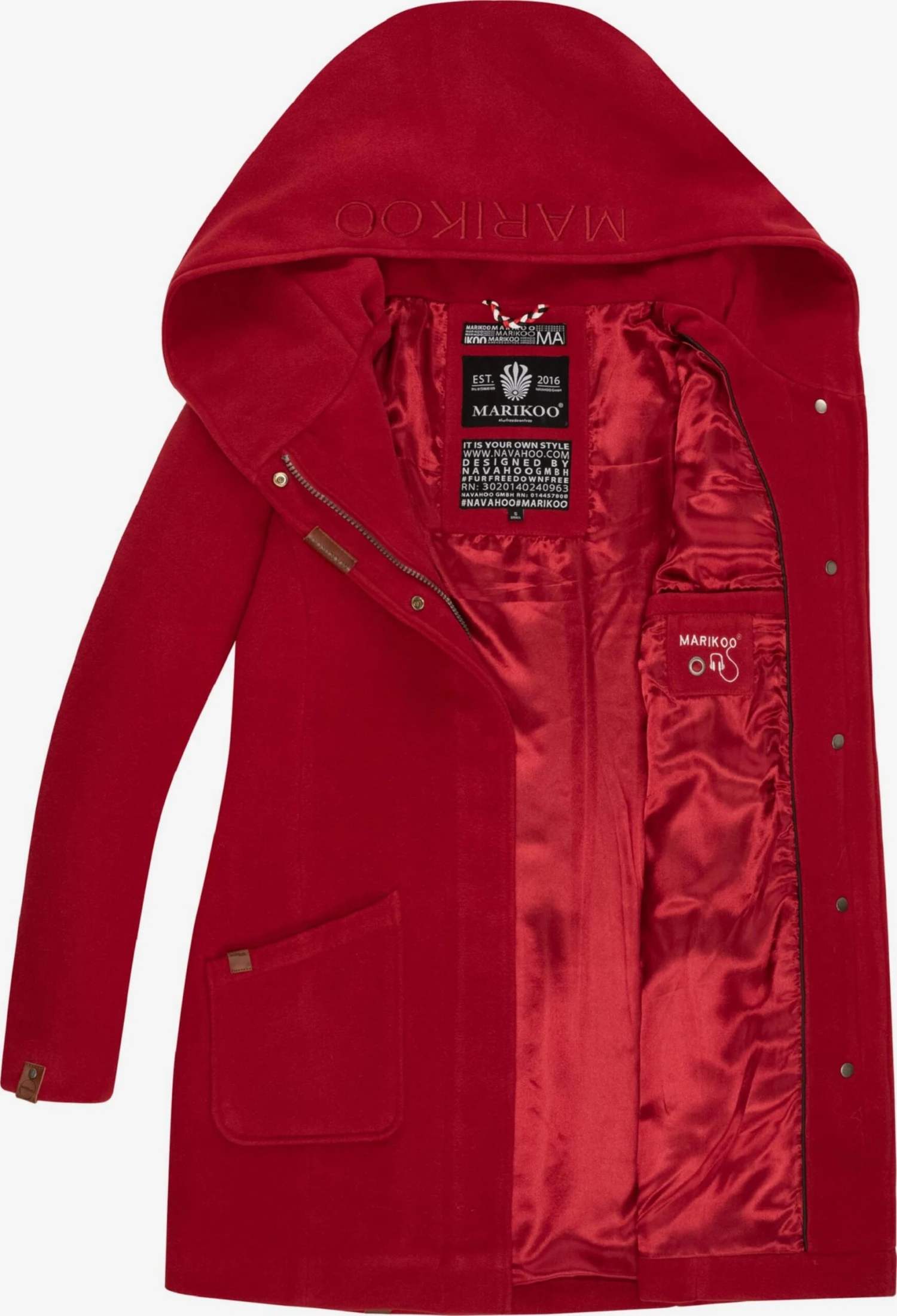 Marikoo Manteaux Dhiver Manteau D’hiver Maikoo Femme Rouge Rubis 6 Marikoo Manteaux Dhiver Manteau D’hiver Maikoo Femme Rouge Rubis – Image 4