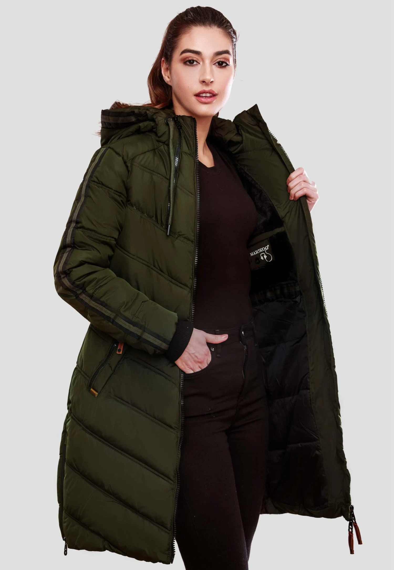 Marikoo Manteaux Dhiver Manteau D’hiver Armasa Femme Kaki 9 Marikoo Manteaux Dhiver Manteau D’hiver Armasa Femme Kaki – Image 7