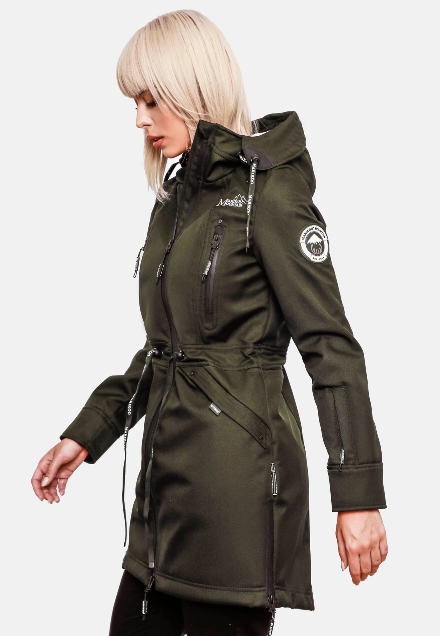 Marikoo Parkas Parka Mi-saison Femme Olive 8 Marikoo Parkas Parka Mi-saison Femme Olive – Image 6