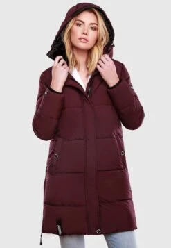 Marikoo Manteaux Dhiver Manteau D’hiver Femme Rouge Cerise -Marikoo 1d734ef04c8180619dae69fe2873ee20