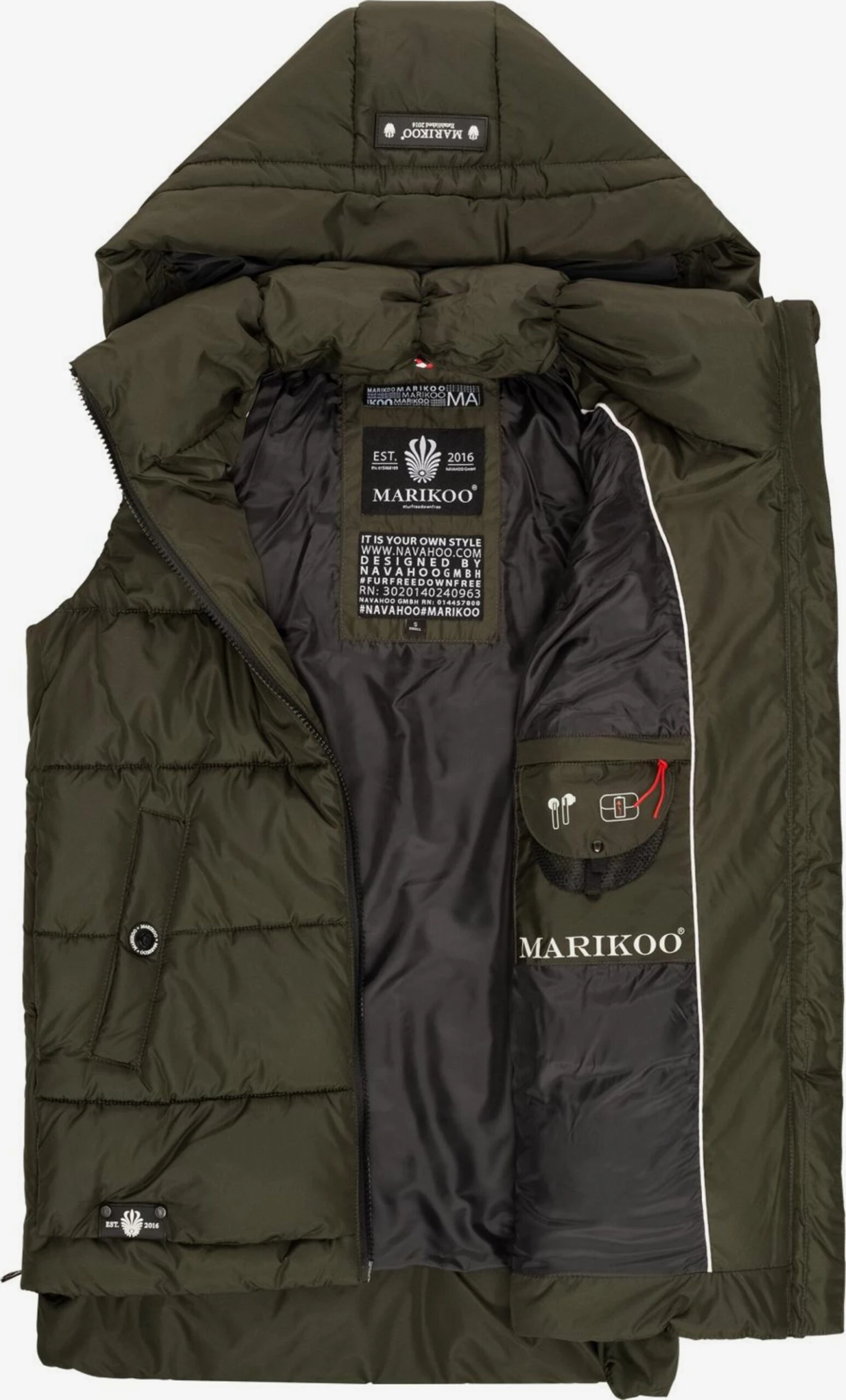 Marikoo Vestes Sans Manches Gilet Zarinaa Femme Vert Foncé 6 Marikoo Vestes Sans Manches Gilet Zarinaa Femme Vert Foncé – Image 4