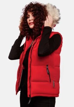 Marikoo Vestes Sans Manches Gilet Eisflöckchen Femme Rouge -Marikoo 1e47f1a082535fa1f0deb75a6996aebb