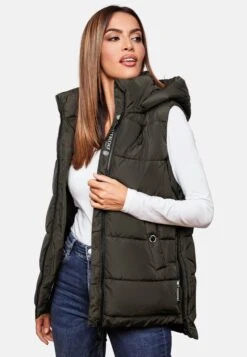 Marikoo Vestes Sans Manches Gilet Zarinaa Femme Vert Foncé 17 Marikoo Vestes Sans Manches Gilet Zarinaa Femme Vert Foncé -Marikoo 2258d88692fbbd45f9c216a528534b19