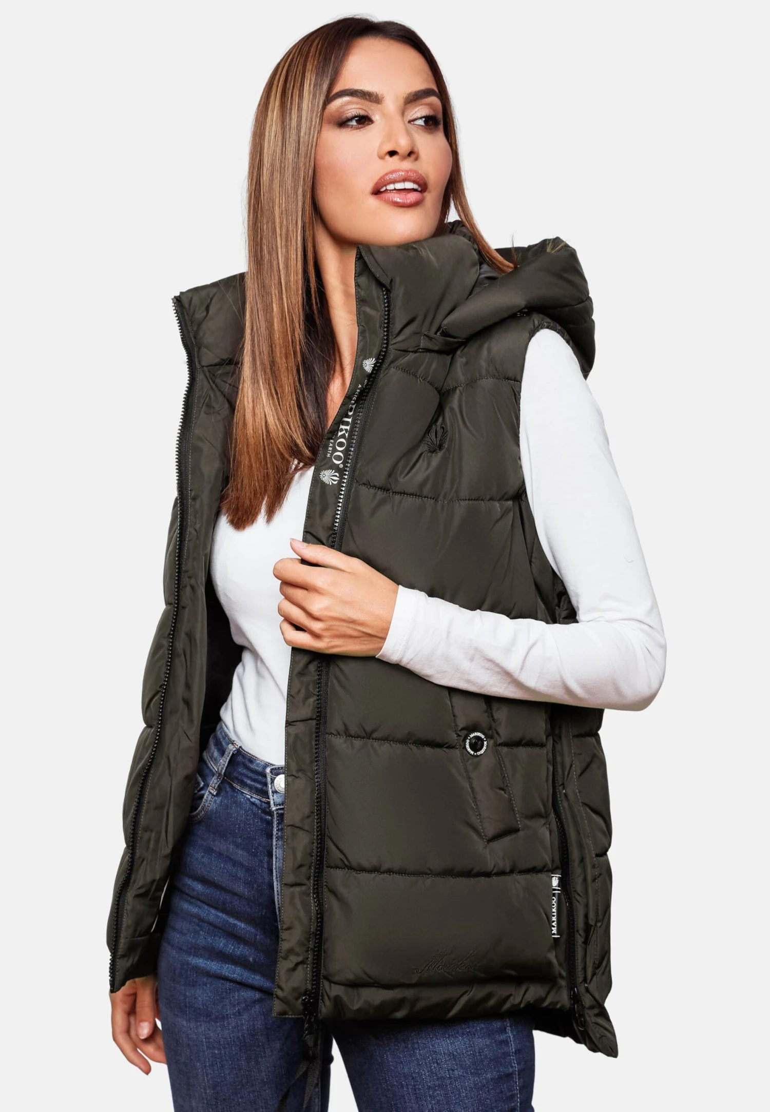 Marikoo Vestes Sans Manches Gilet Zarinaa Femme Vert Foncé 10 Marikoo Vestes Sans Manches Gilet Zarinaa Femme Vert Foncé – Image 8