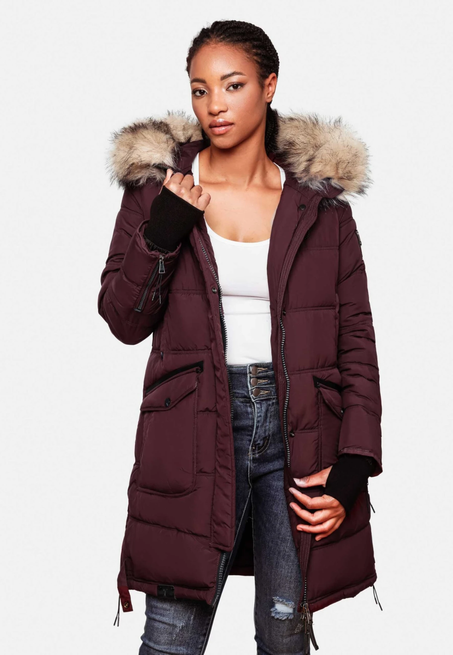 Marikoo Manteaux Dhiver Manteau D’hiver Chaskaa Femme Bordeaux 11 Marikoo Manteaux Dhiver Manteau D’hiver Chaskaa Femme Bordeaux – Image 9