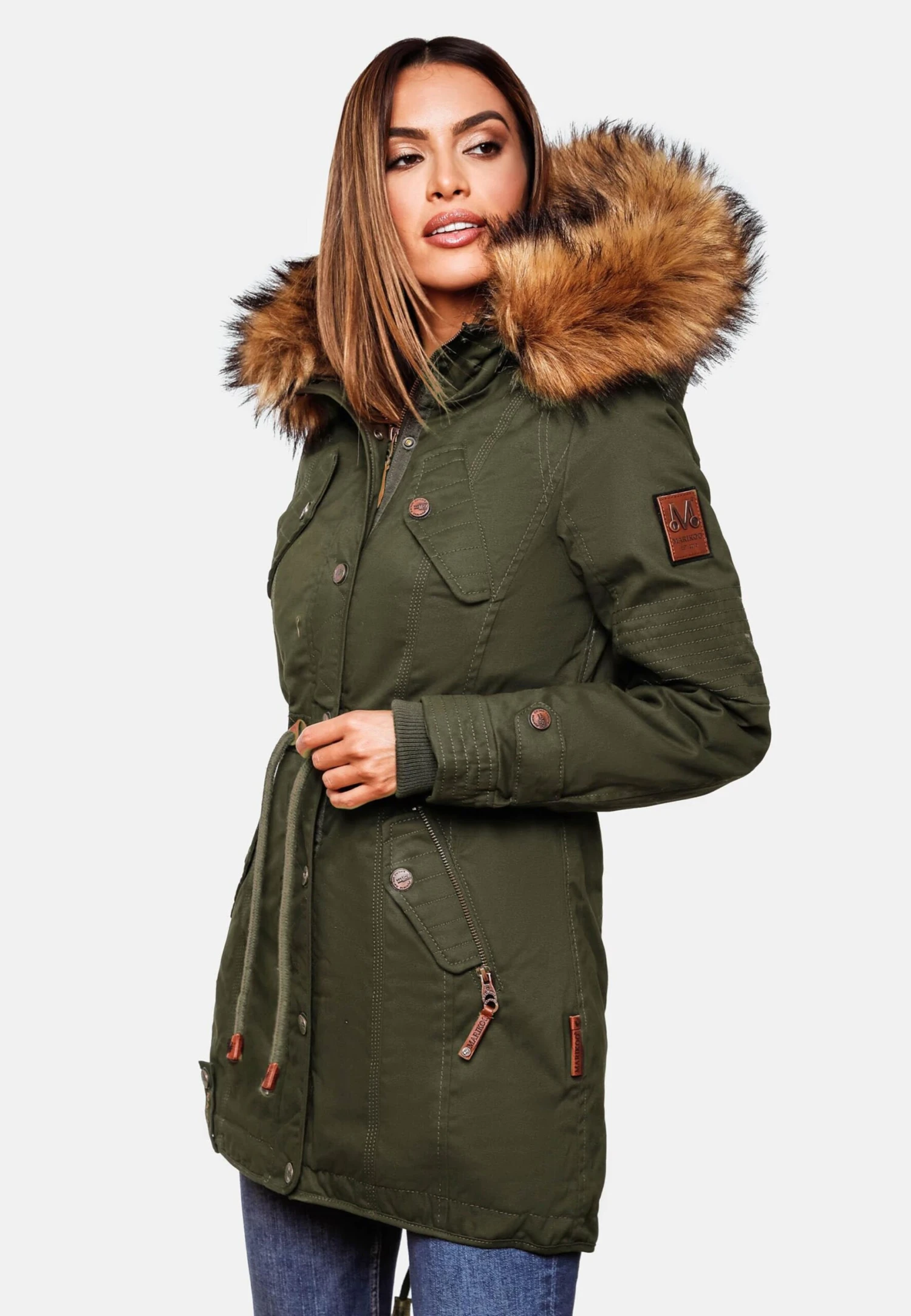 Marikoo Parkas Parka D’hiver Femme Kaki 9 Marikoo Parkas Parka D’hiver Femme Kaki – Image 7