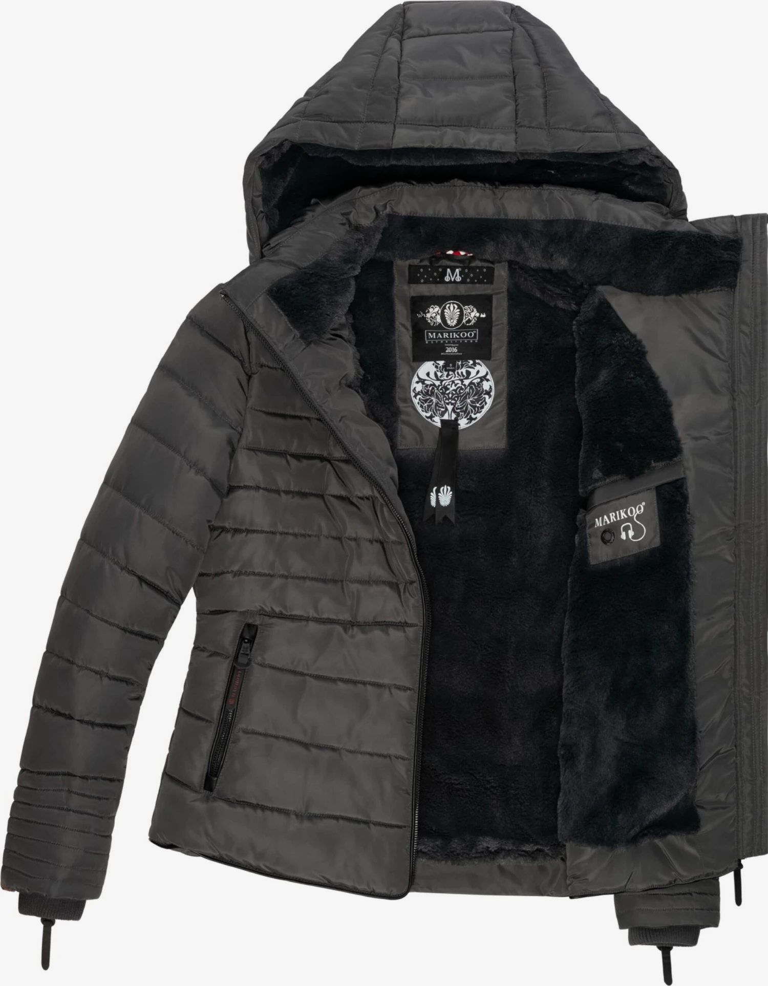 Marikoo Vestes Dhiver Veste D’hiver Amber Femme Anthracite 7 Marikoo Vestes Dhiver Veste D’hiver Amber Femme Anthracite – Image 5