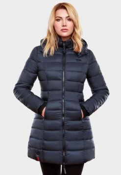 Marikoo Manteaux Courts Manteau D’hiver Abendsternchen Femme Bleu Nuit -Marikoo 385bcdbc1db7564e4f7d67d933cba890