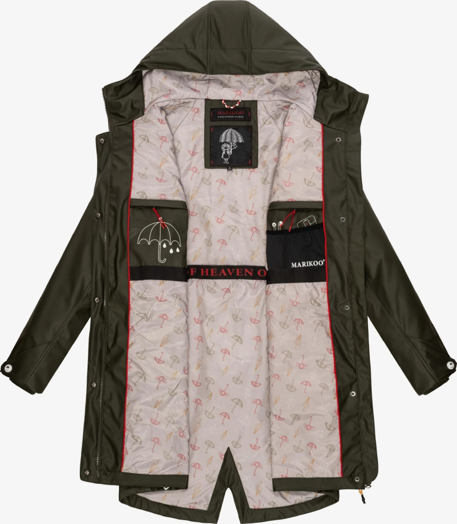 Marikoo Manteaux De Pluie Manteau Fonctionnel Femme Olive 6 Marikoo Manteaux De Pluie Manteau Fonctionnel Femme Olive – Image 4