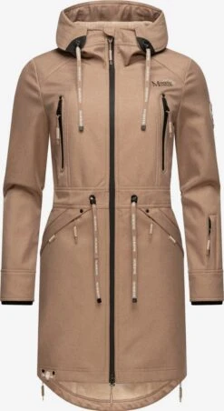 Marikoo Parkas Parka Mi-saison Femme Beige Foncé