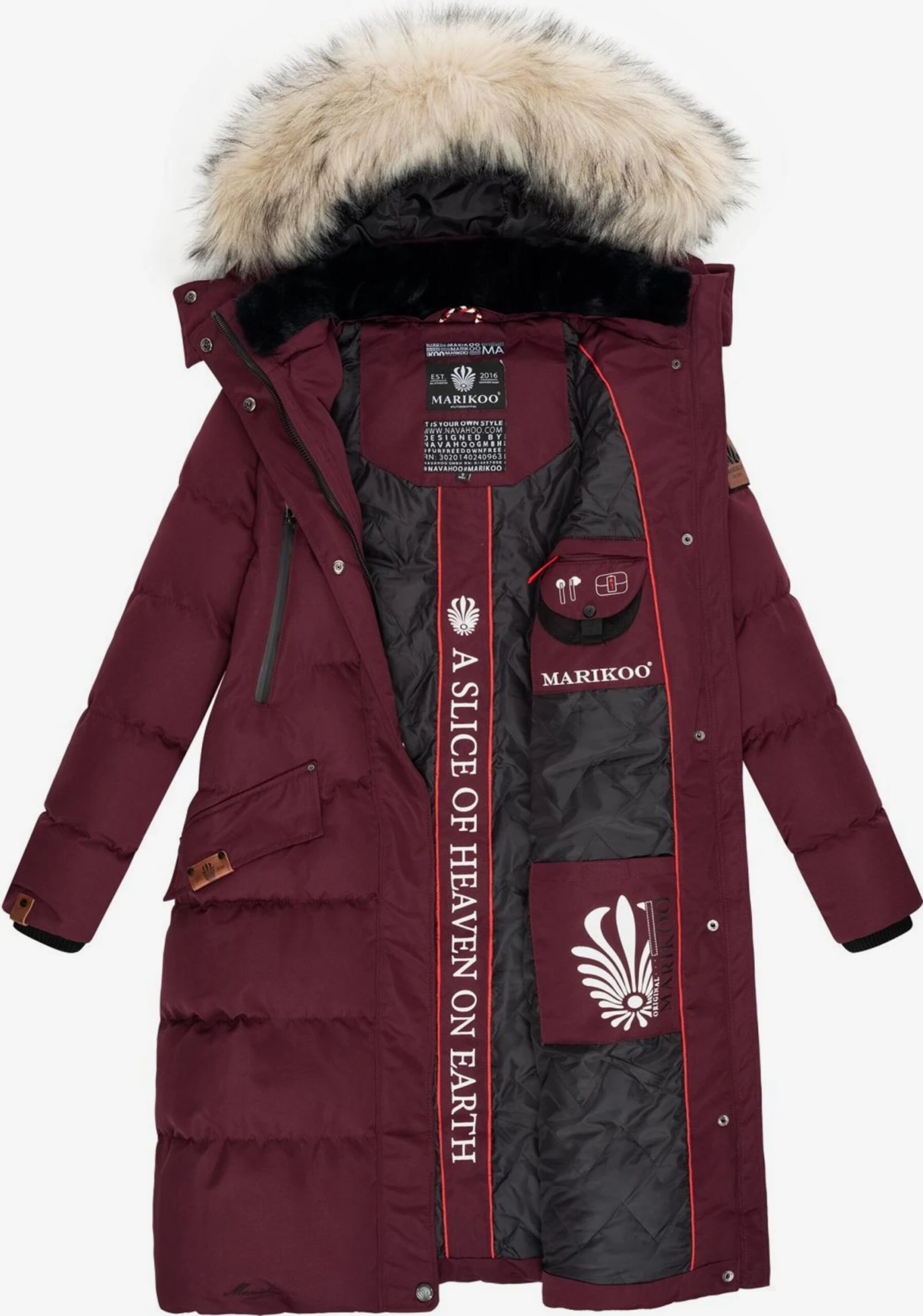 Marikoo Manteaux Dhiver Manteau D’hiver Schneesternchen Femme Bordeaux 8 Marikoo Manteaux Dhiver Manteau D’hiver Schneesternchen Femme Bordeaux – Image 6
