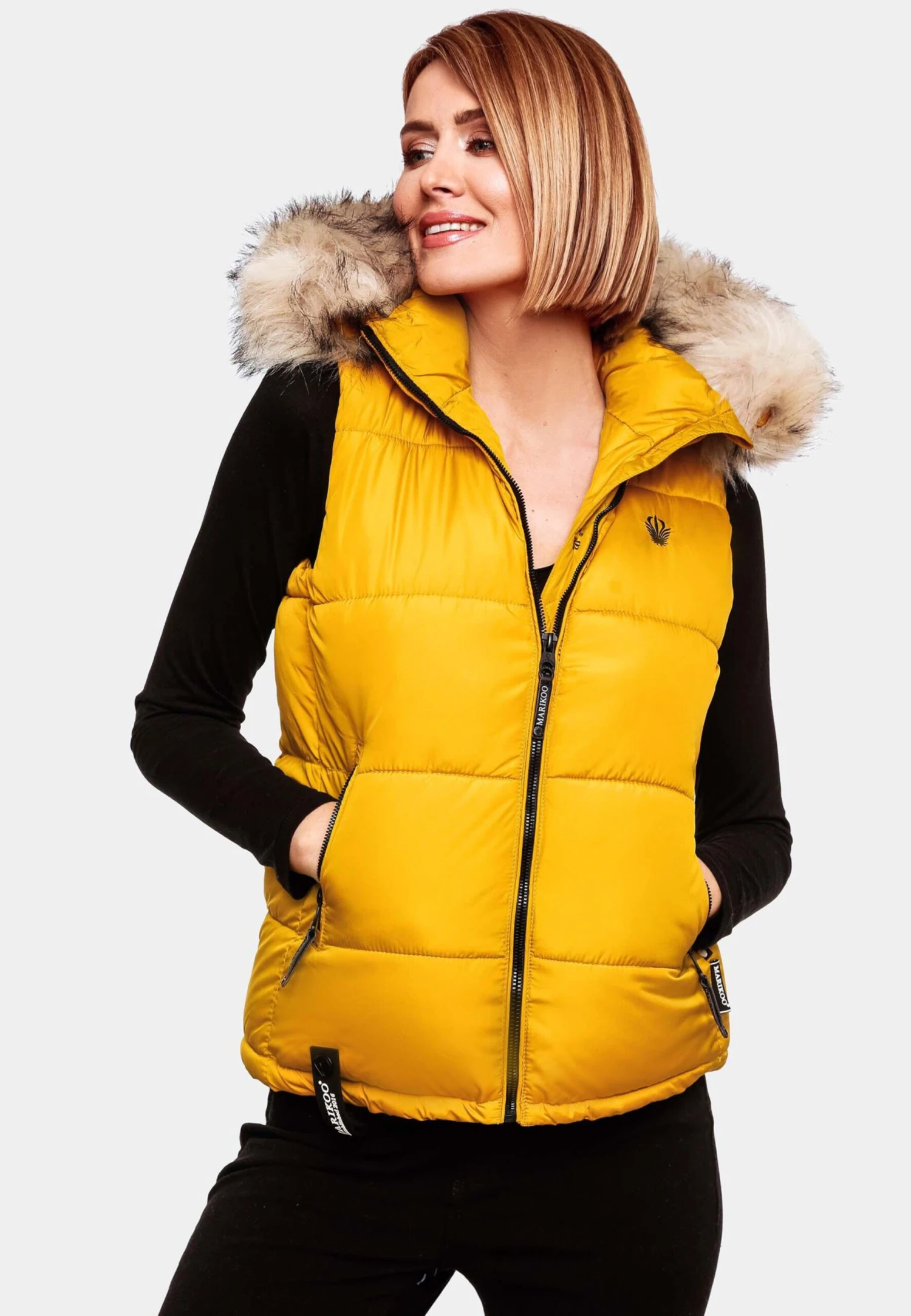Marikoo Vestes Sans Manches Gilet Eisflöckchen Femme Jaune 9 Marikoo Vestes Sans Manches Gilet Eisflöckchen Femme Jaune – Image 7