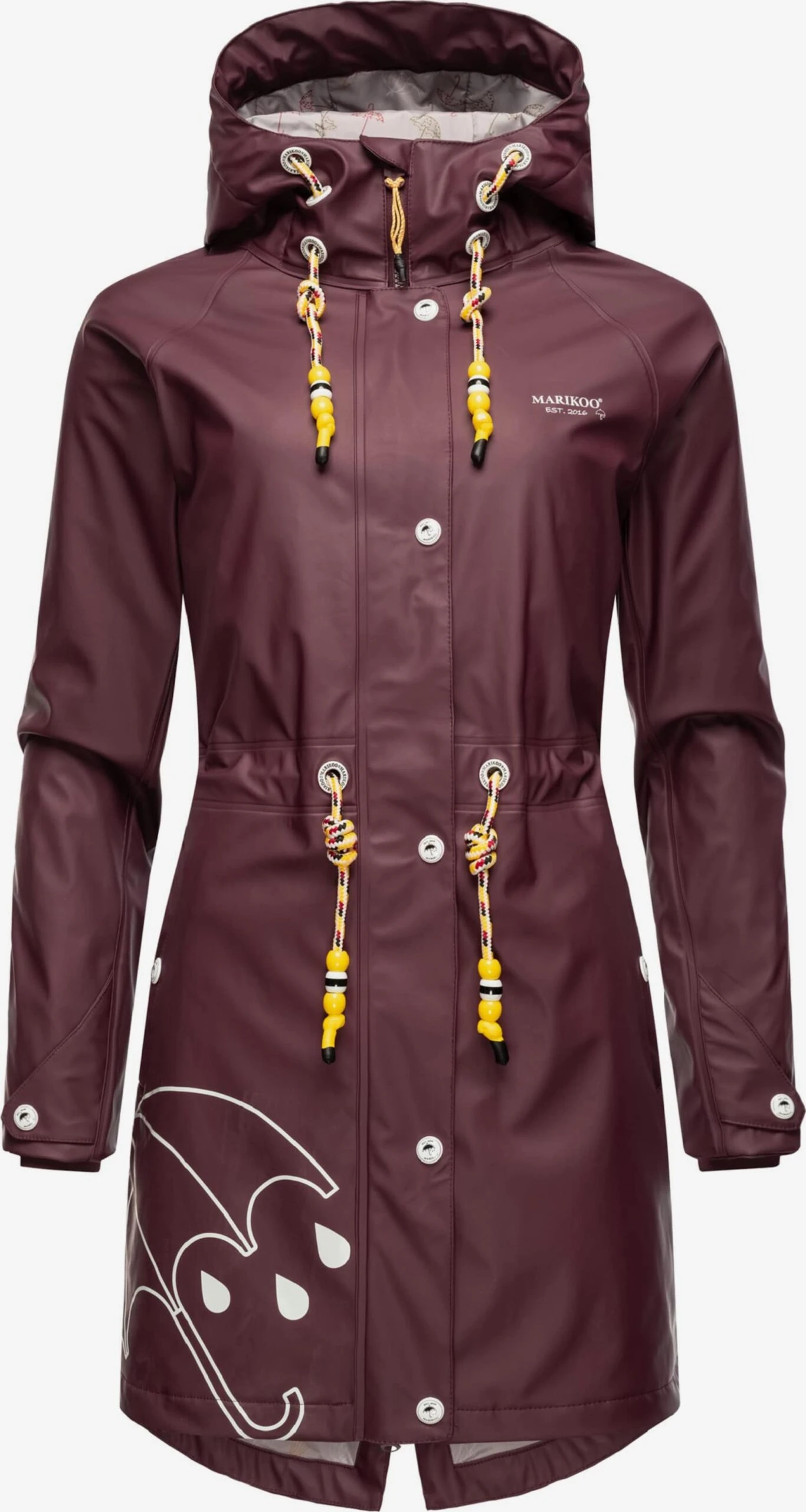 Marikoo Manteaux De Pluie Manteau Fonctionnel Femme Bordeaux