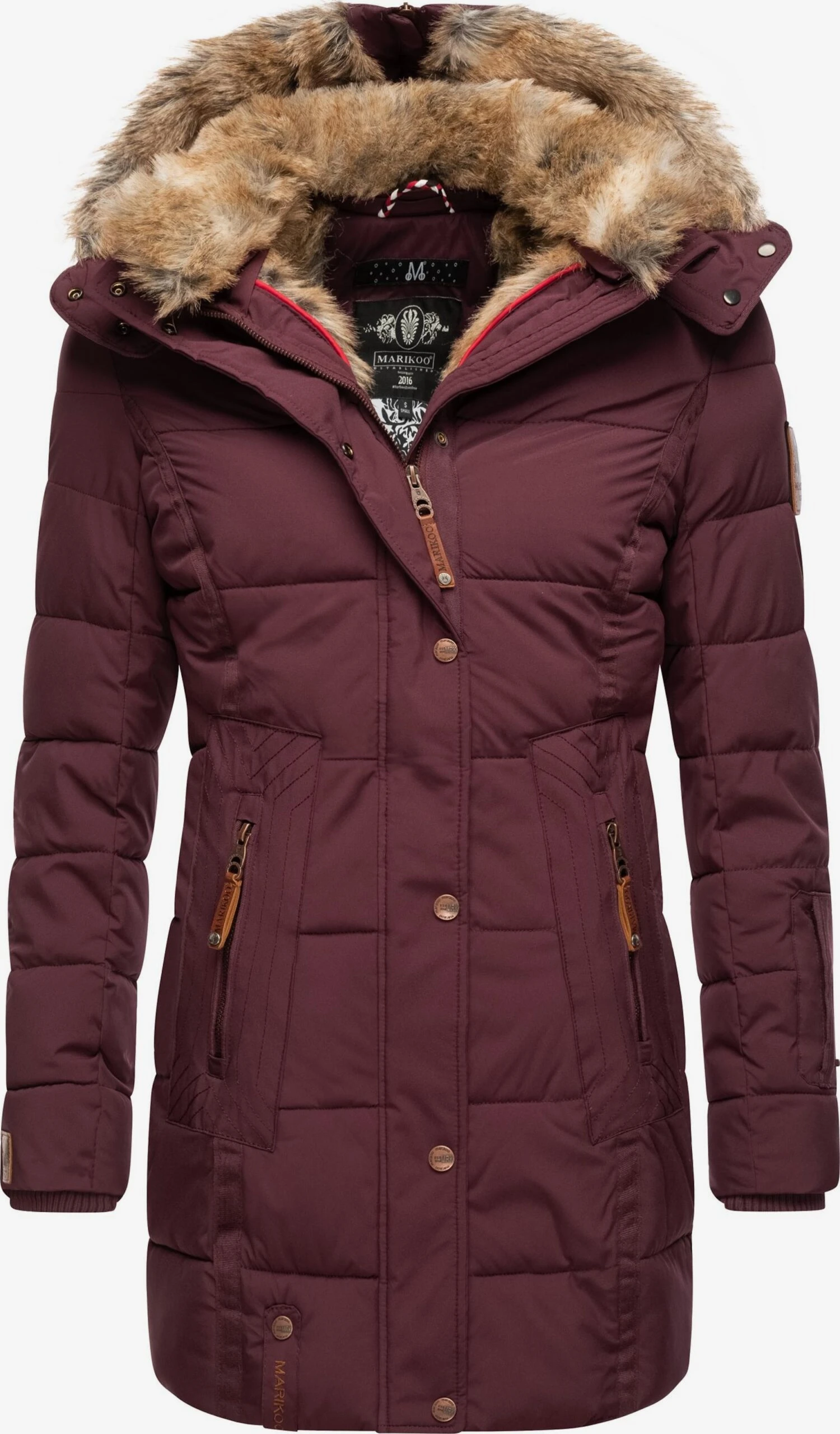 Marikoo Manteaux Courts Manteau D’hiver Femme Bordeaux 3 Marikoo Manteaux Courts Manteau D’hiver Femme Bordeaux