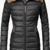 Marikoo Manteaux Dhiver Manteau D’hiver Rose Femme Noir -Marikoo 40b269bd30b91631c33bf9d85048a179