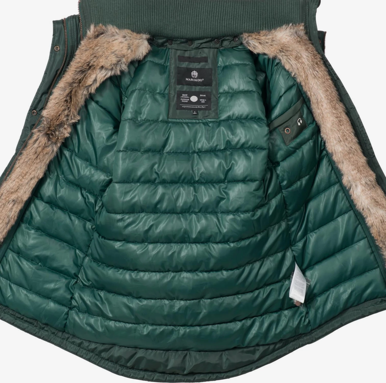 Marikoo Parkas Parka D’hiver Grinsekatze Femme Vert Foncé 8 Marikoo Parkas Parka D’hiver Grinsekatze Femme Vert Foncé – Image 6