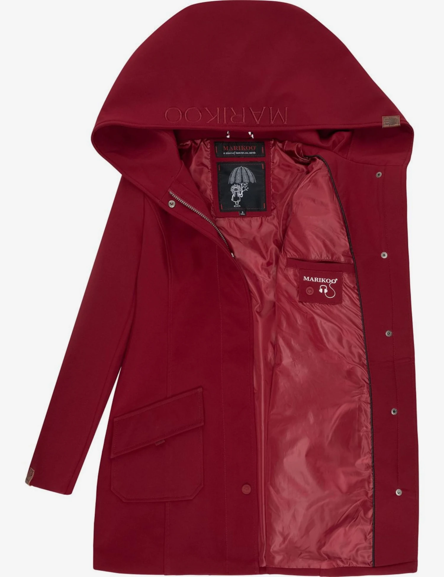 Marikoo Manteaux De Pluie Manteau Fonctionnel Mayleen Femme Rouge Cerise 10 Marikoo Manteaux De Pluie Manteau Fonctionnel Mayleen Femme Rouge Cerise – Image 8