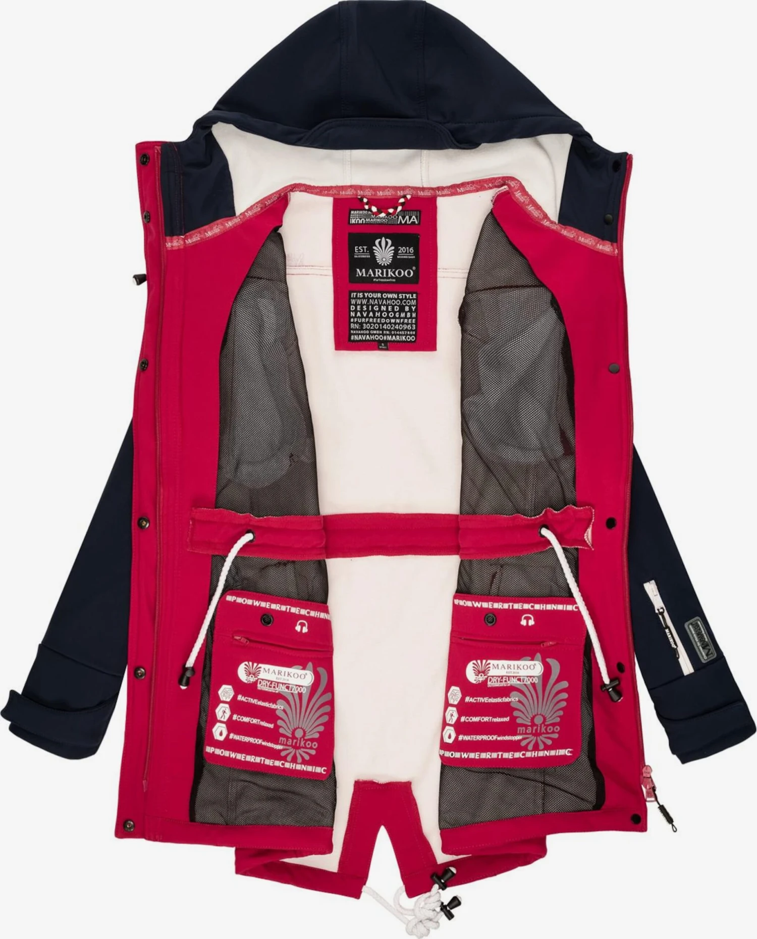 Marikoo Manteaux De Pluie Manteau Fonctionnel Zimtzicke Femme Bleu Marine / Rose 6 Marikoo Manteaux De Pluie Manteau Fonctionnel Zimtzicke Femme Bleu Marine / Rose – Image 4