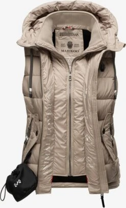 Marikoo Vestes Sans Manches Gilet Taisaa Femme Taupe 12 Marikoo Vestes Sans Manches Gilet Taisaa Femme Taupe -Marikoo 454b71b8cd92b7b324c9af0daba2ac41