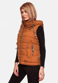 Marikoo Vestes Sans Manches Gilet Taisaa Femme Caramel -Marikoo 45cf36b3d4e651b7fb00b702a318bfce