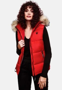Marikoo Vestes Sans Manches Gilet Eisflöckchen Femme Rouge -Marikoo 489aa8395bded17624eb6e238556cc25