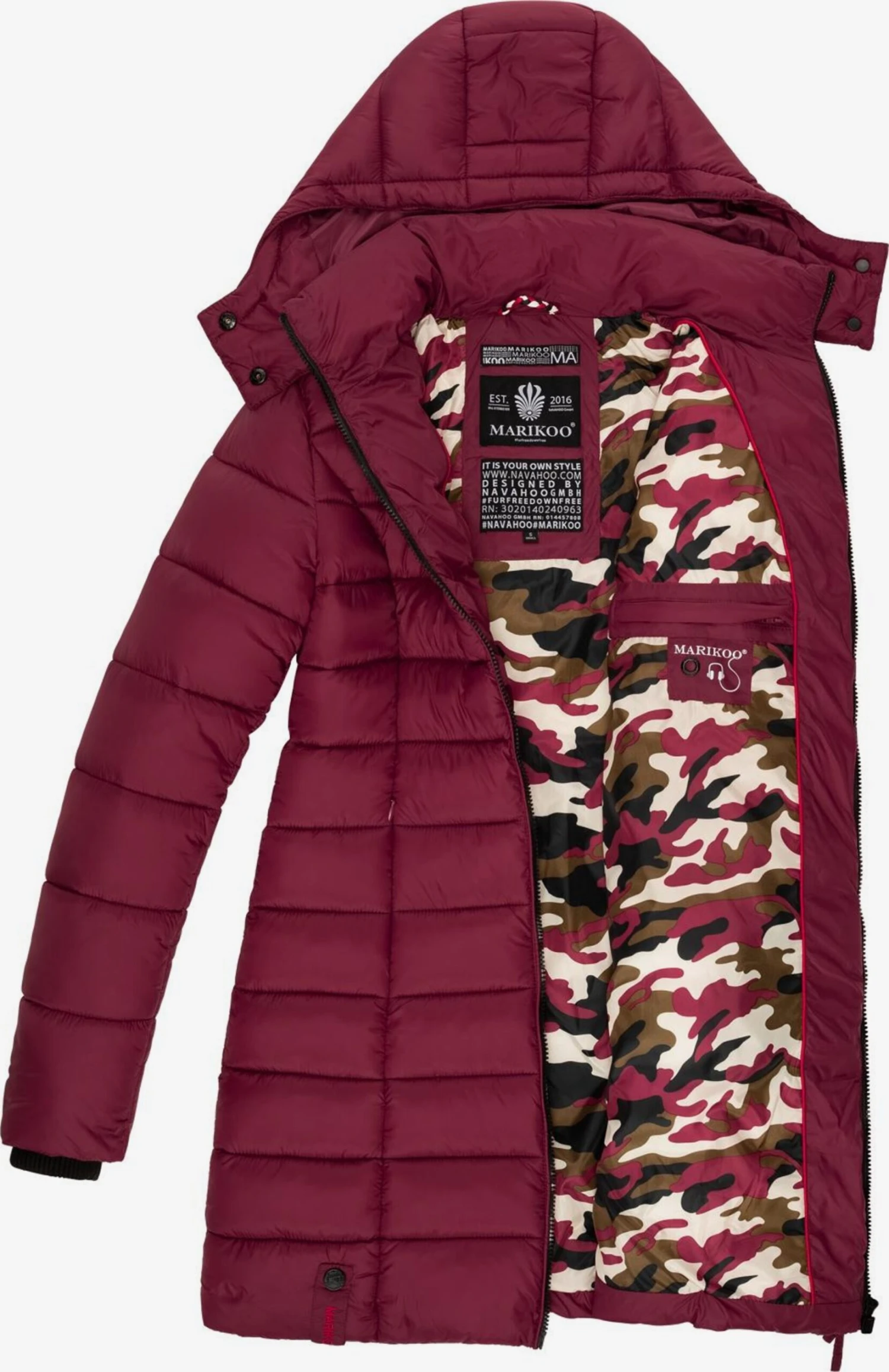 Marikoo Manteaux Courts Manteau D’hiver Abendsternchen Femme Rouge Rubis 6 Marikoo Manteaux Courts Manteau D’hiver Abendsternchen Femme Rouge Rubis – Image 4