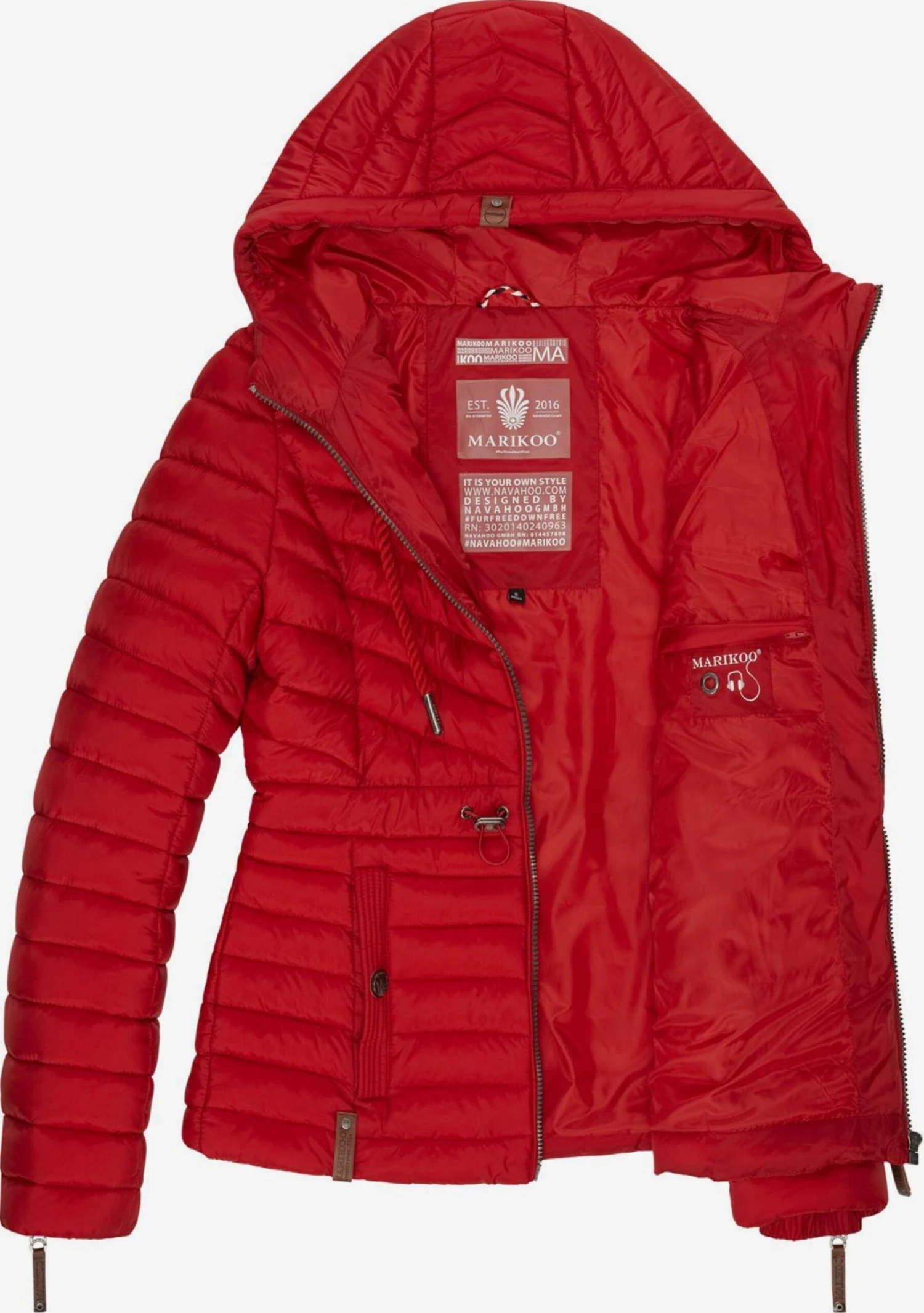 Marikoo Vestes De Mi-saison Veste Mi-saison Aniyaa Femme Rouge 5 Marikoo Vestes De Mi-saison Veste Mi-saison Aniyaa Femme Rouge – Image 3