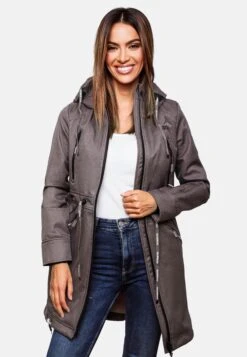 Marikoo Parkas Parka Mi-saison Femme Gris Foncé -Marikoo 4db4c4a14643f8da302a44ca33bb97f8
