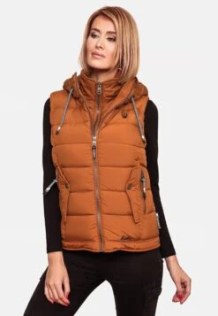 Marikoo Vestes Sans Manches Gilet Taisaa Femme Caramel -Marikoo 5f84779f15d2a3a96dd929837cfb9ba6