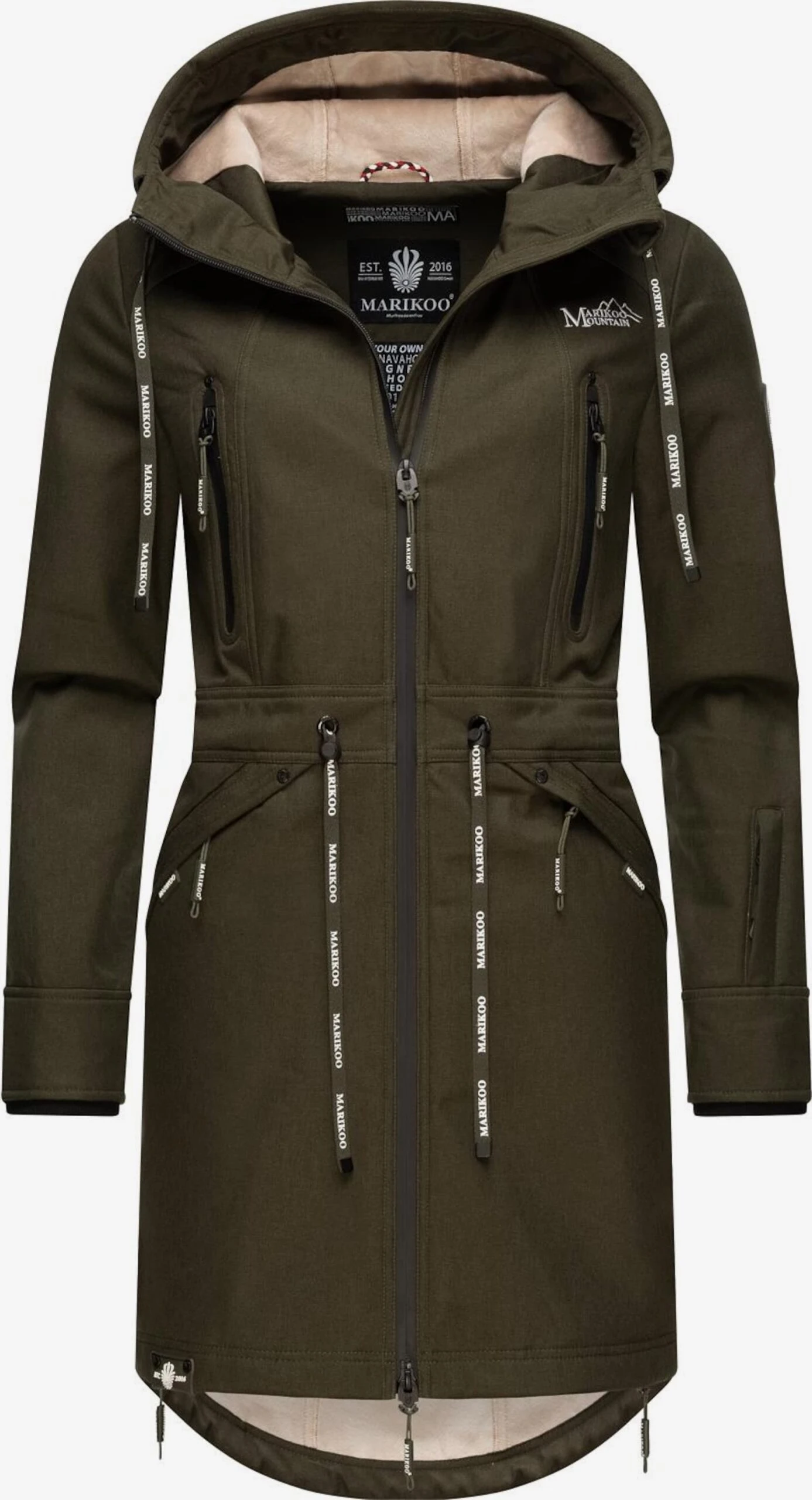 Marikoo Parkas Parka Mi-saison Femme Olive 4 Marikoo Parkas Parka Mi-saison Femme Olive – Image 2