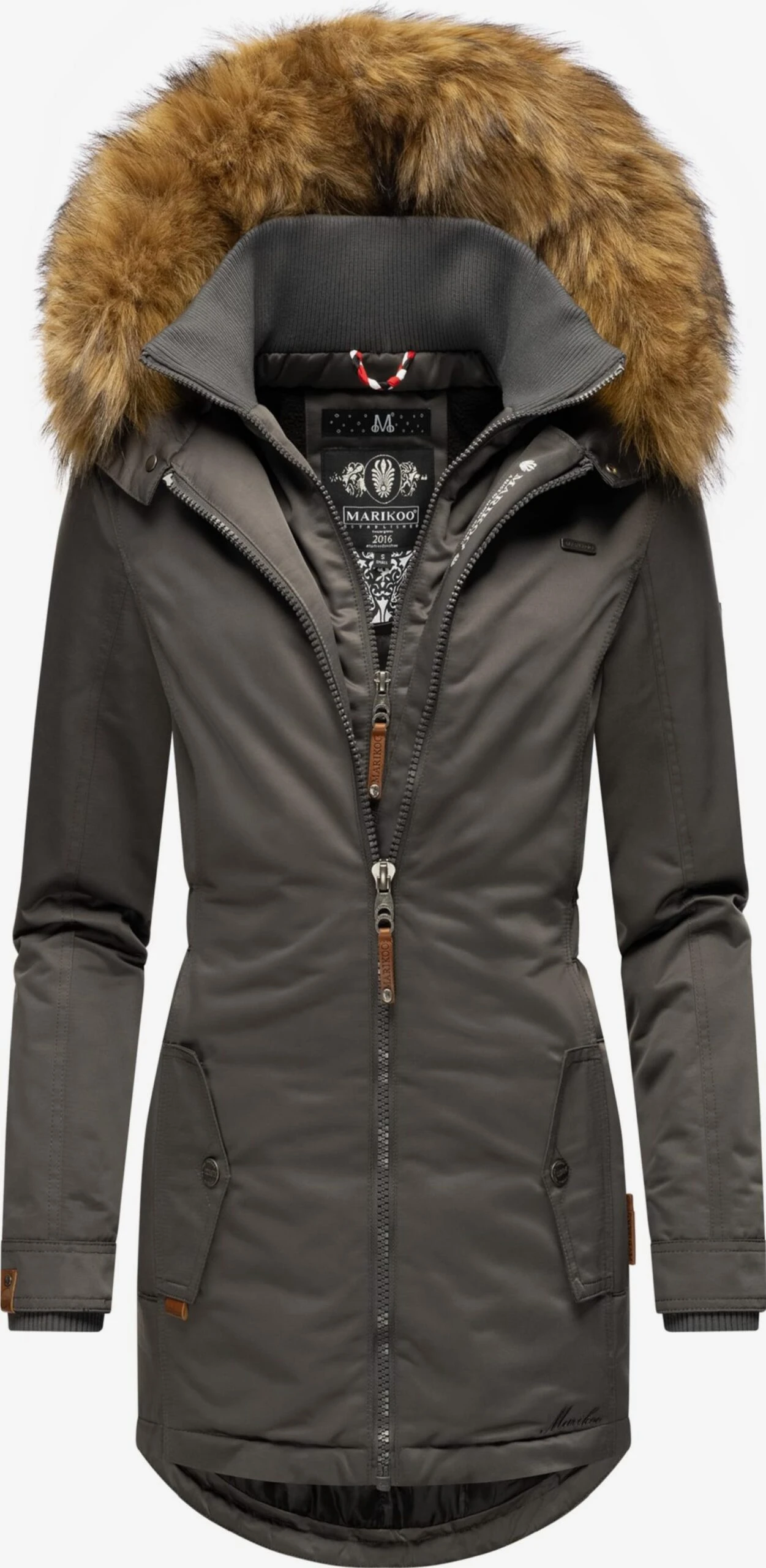 Marikoo Manteaux Dhiver Manteau D’hiver Sanakoo Femme Gris Foncé 6 Marikoo Manteaux Dhiver Manteau D’hiver Sanakoo Femme Gris Foncé – Image 4