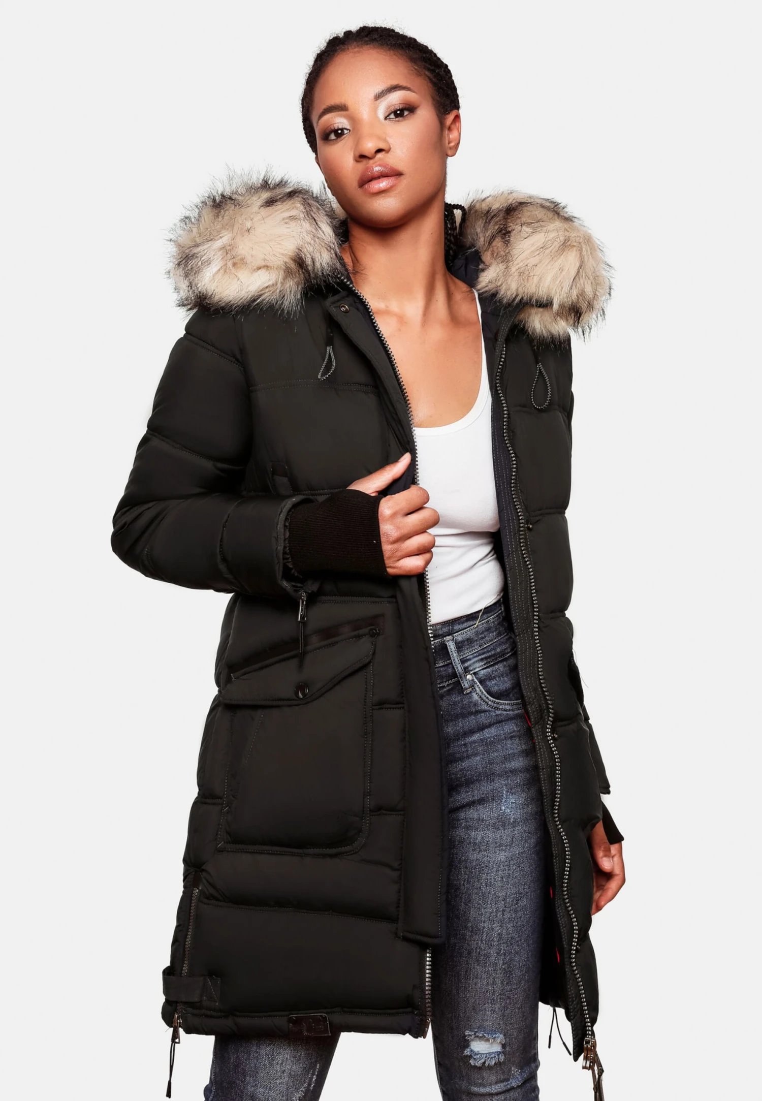 Marikoo Manteaux Dhiver Manteau D’hiver Chaskaa Femme Noir 10 Marikoo Manteaux Dhiver Manteau D’hiver Chaskaa Femme Noir – Image 8