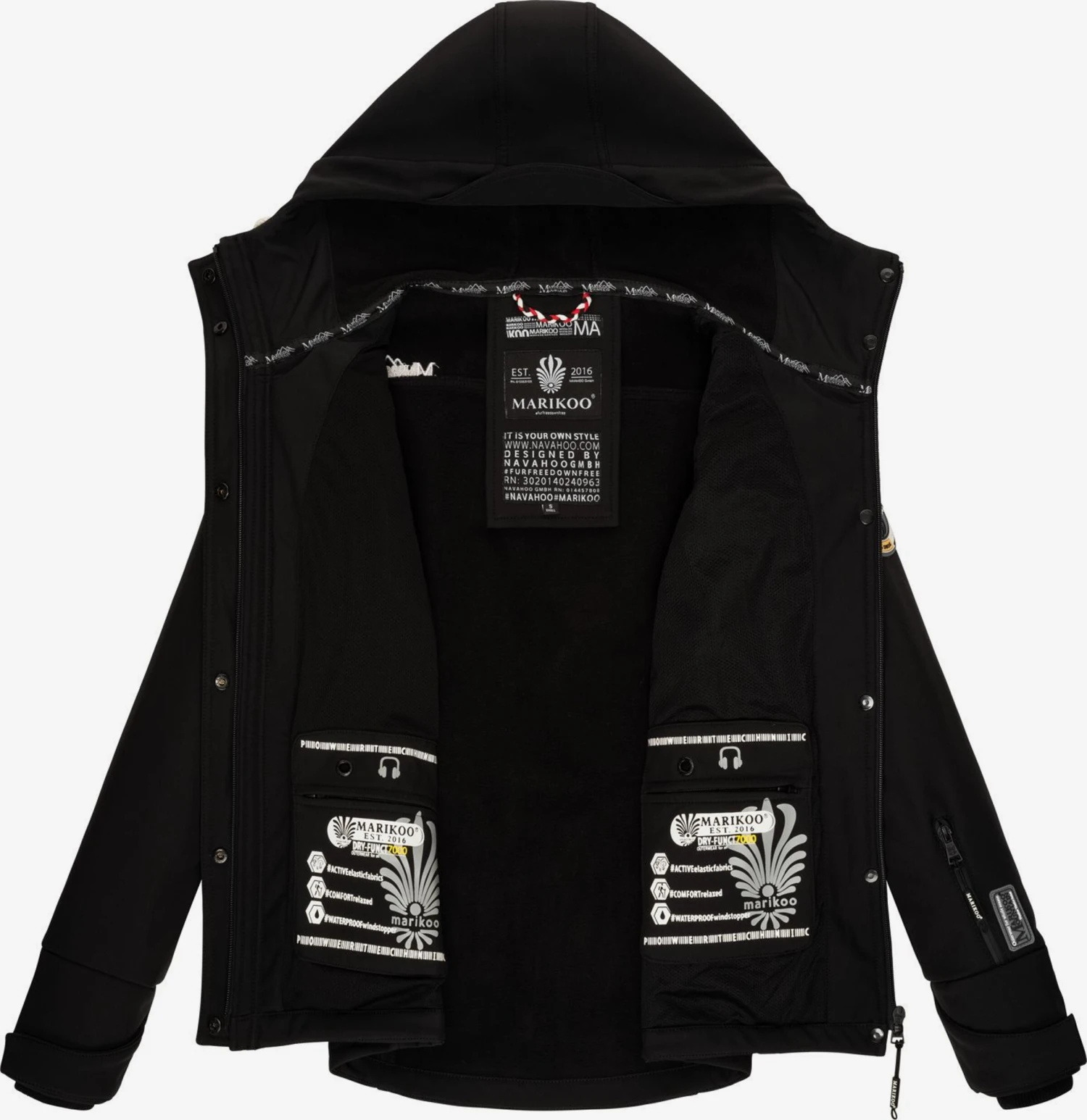 Marikoo Vestes De Mi-saison Veste Mi-saison Femme Noir 7 Marikoo Vestes De Mi-saison Veste Mi-saison Femme Noir – Image 5