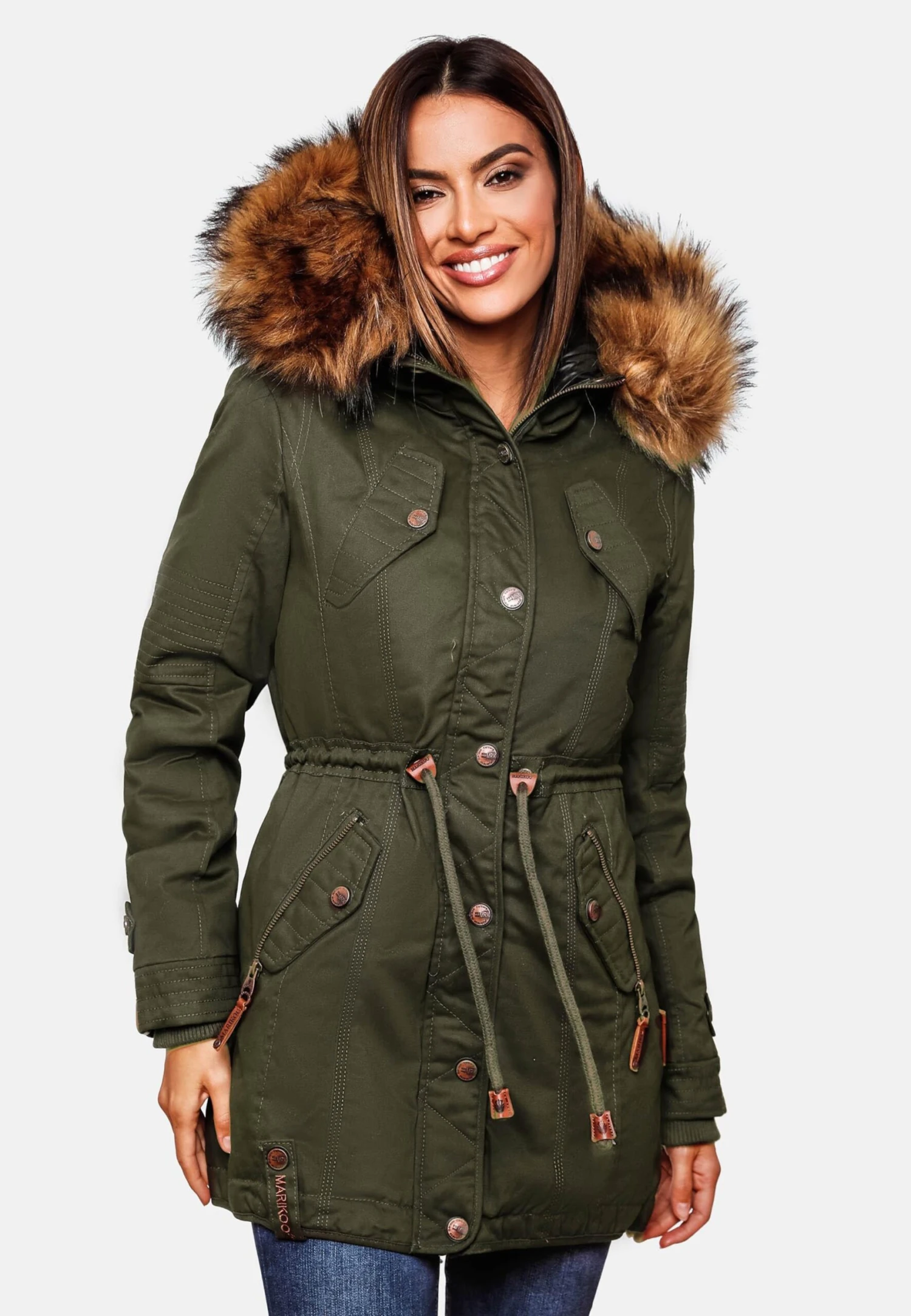 Marikoo Parkas Parka D’hiver Femme Kaki 8 Marikoo Parkas Parka D’hiver Femme Kaki – Image 6