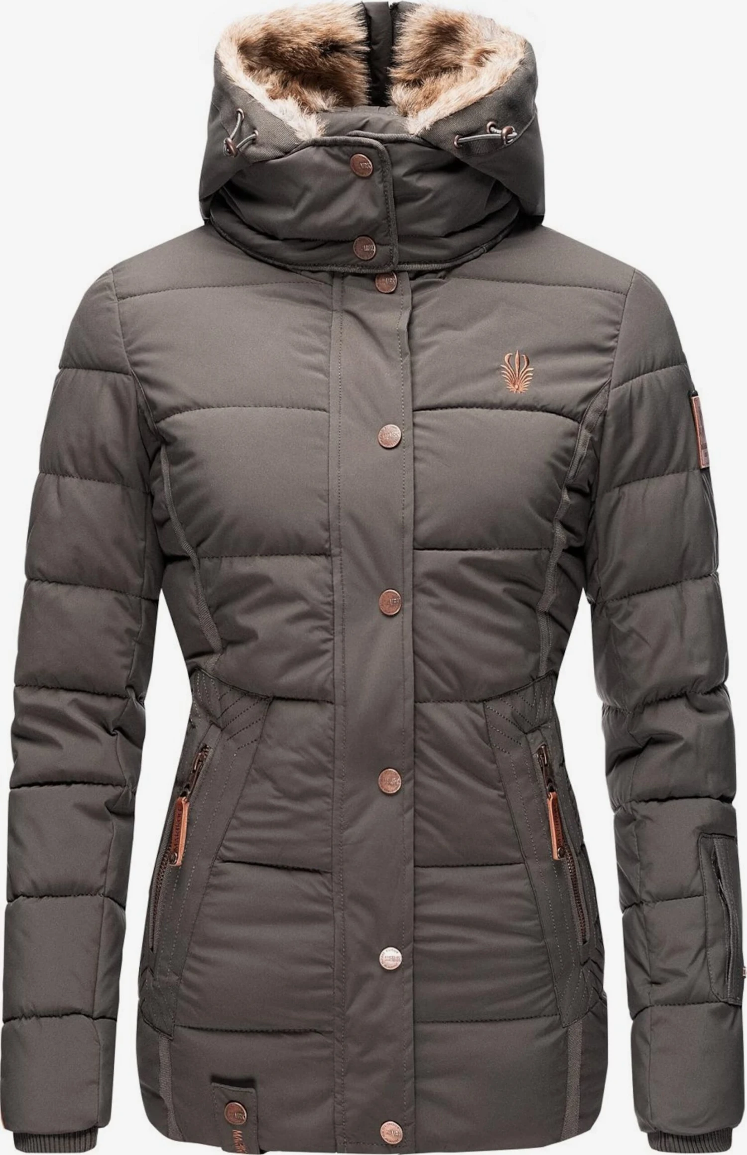 Marikoo Vestes Matelassées Veste D’hiver Nekoo Femme Taupe 6 Marikoo Vestes Matelassées Veste D’hiver Nekoo Femme Taupe – Image 4