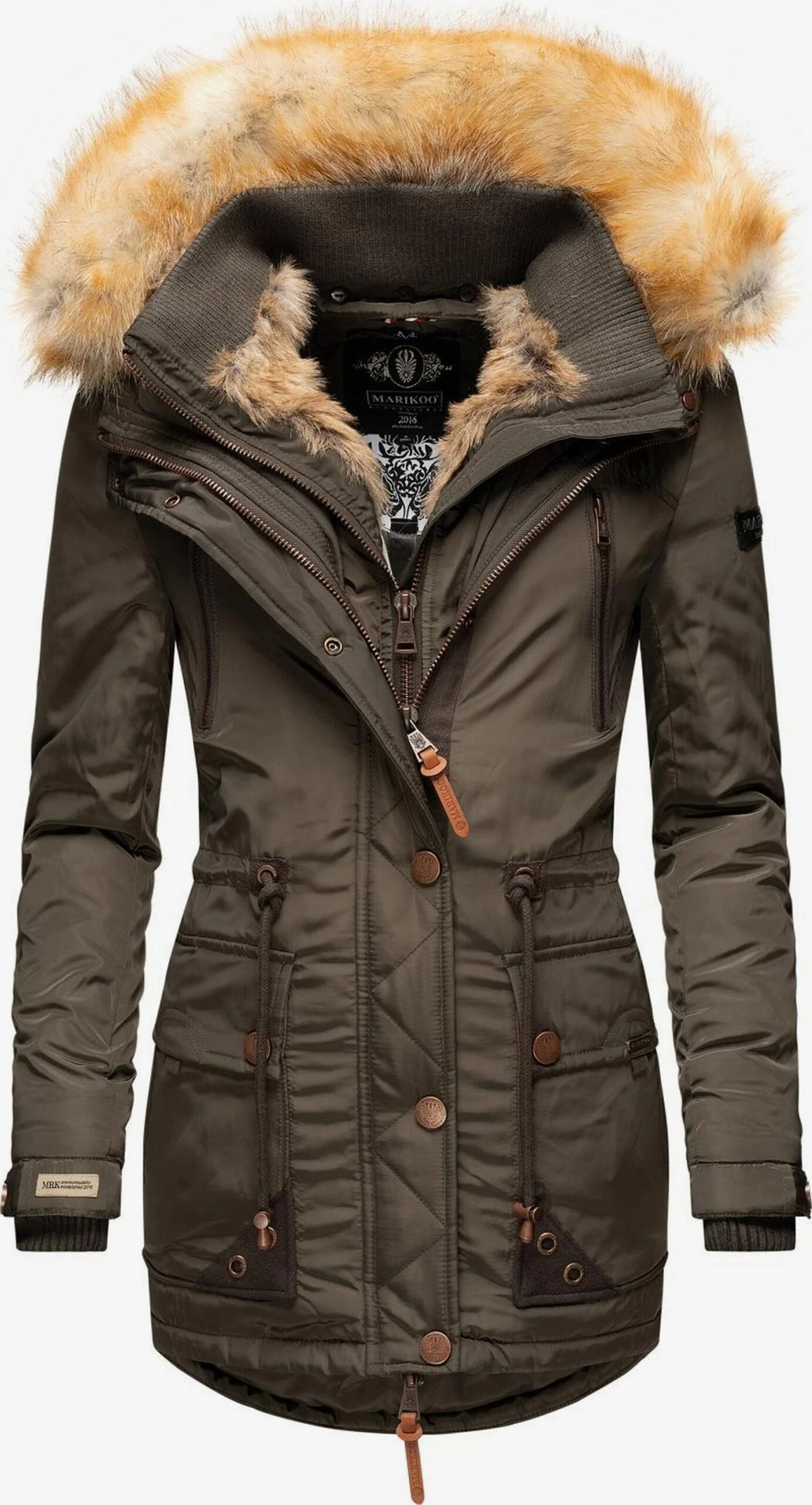 Marikoo Parkas Parka D’hiver Grinsekatze Femme Vert 3 Marikoo Parkas Parka D’hiver Grinsekatze Femme Vert