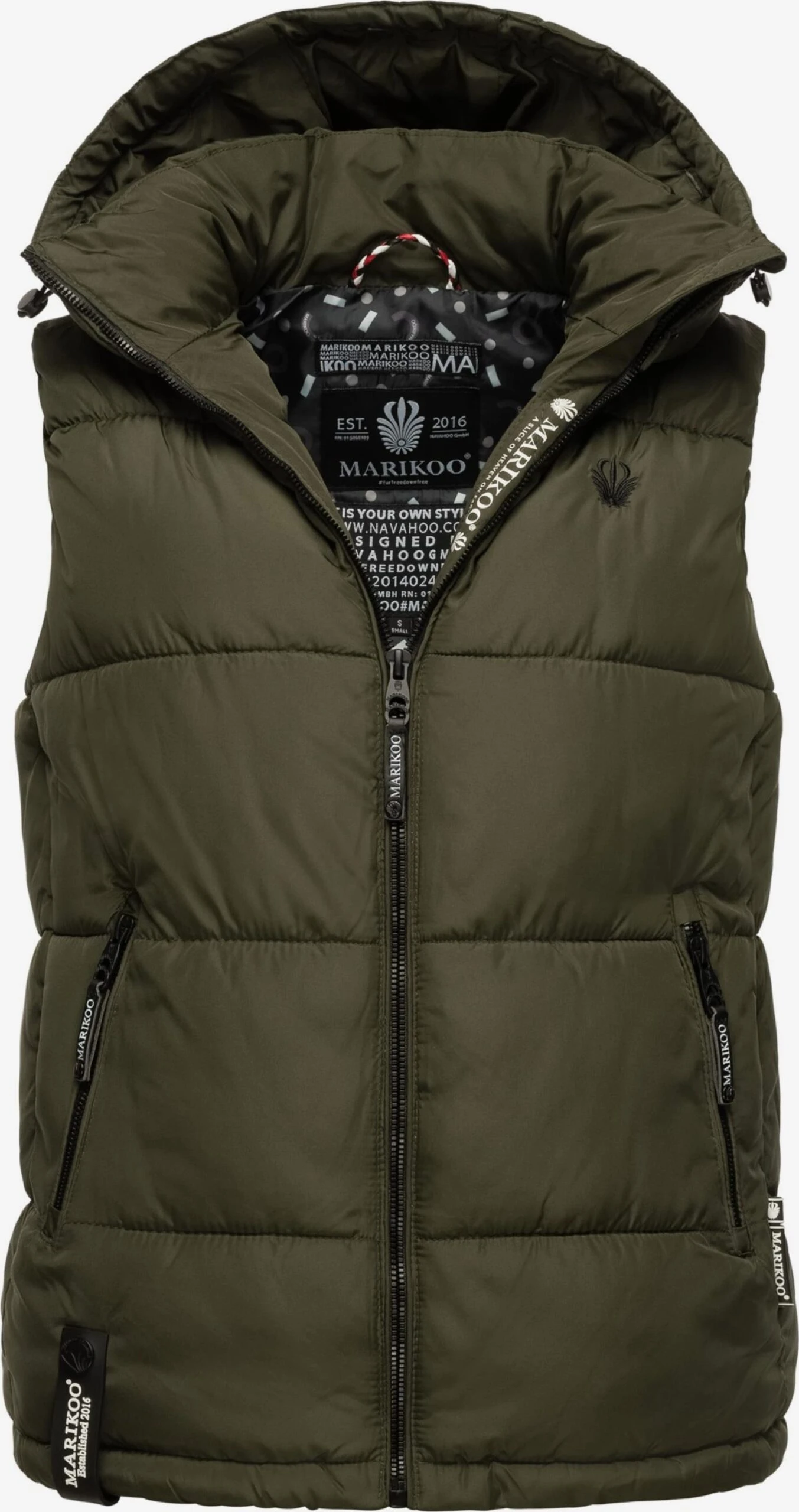 Marikoo Vestes Sans Manches Gilet Eisflöckchen Femme Olive 5 Marikoo Vestes Sans Manches Gilet Eisflöckchen Femme Olive – Image 3
