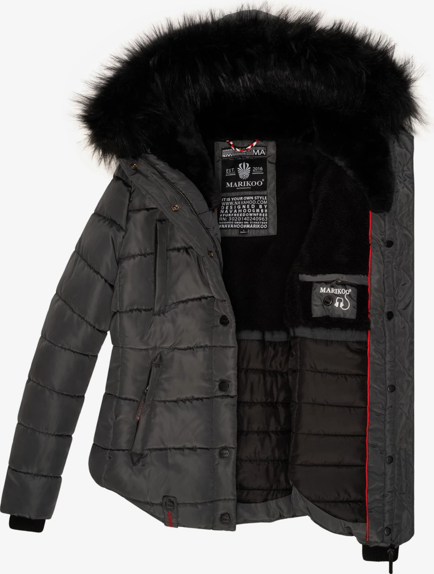 Marikoo Vestes Dhiver Veste D’hiver Lotusblüte Femme Taupe 7 Marikoo Vestes Dhiver Veste D’hiver Lotusblüte Femme Taupe – Image 5