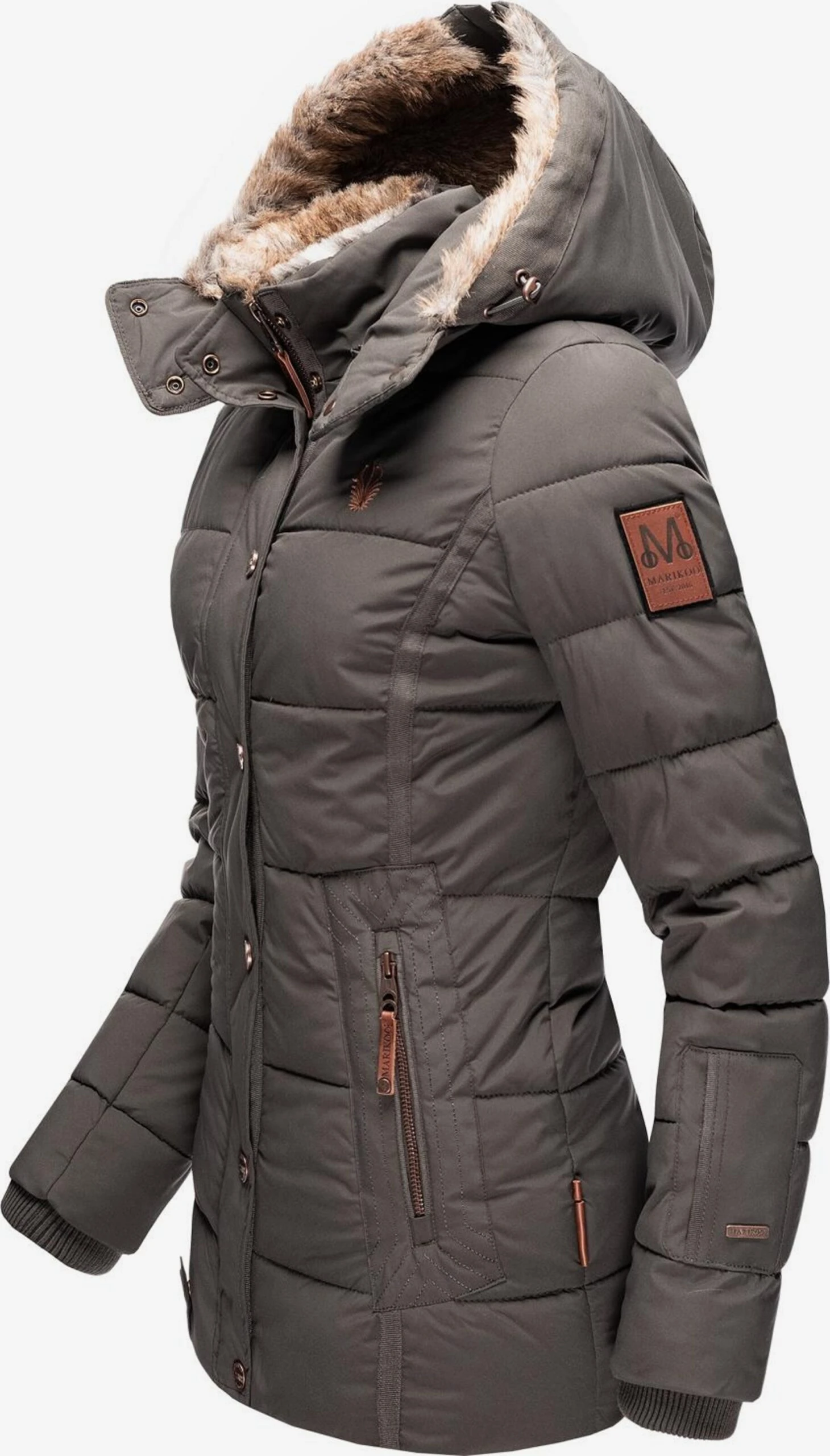 Marikoo Vestes Matelassées Veste D’hiver Nekoo Femme Taupe 4 Marikoo Vestes Matelassées Veste D’hiver Nekoo Femme Taupe – Image 2