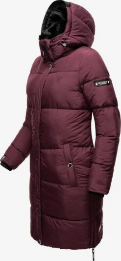 Marikoo Manteaux Dhiver Manteau D’hiver Femme Rouge Cerise -Marikoo 9208ad5a239b55217b3554200943e1f8