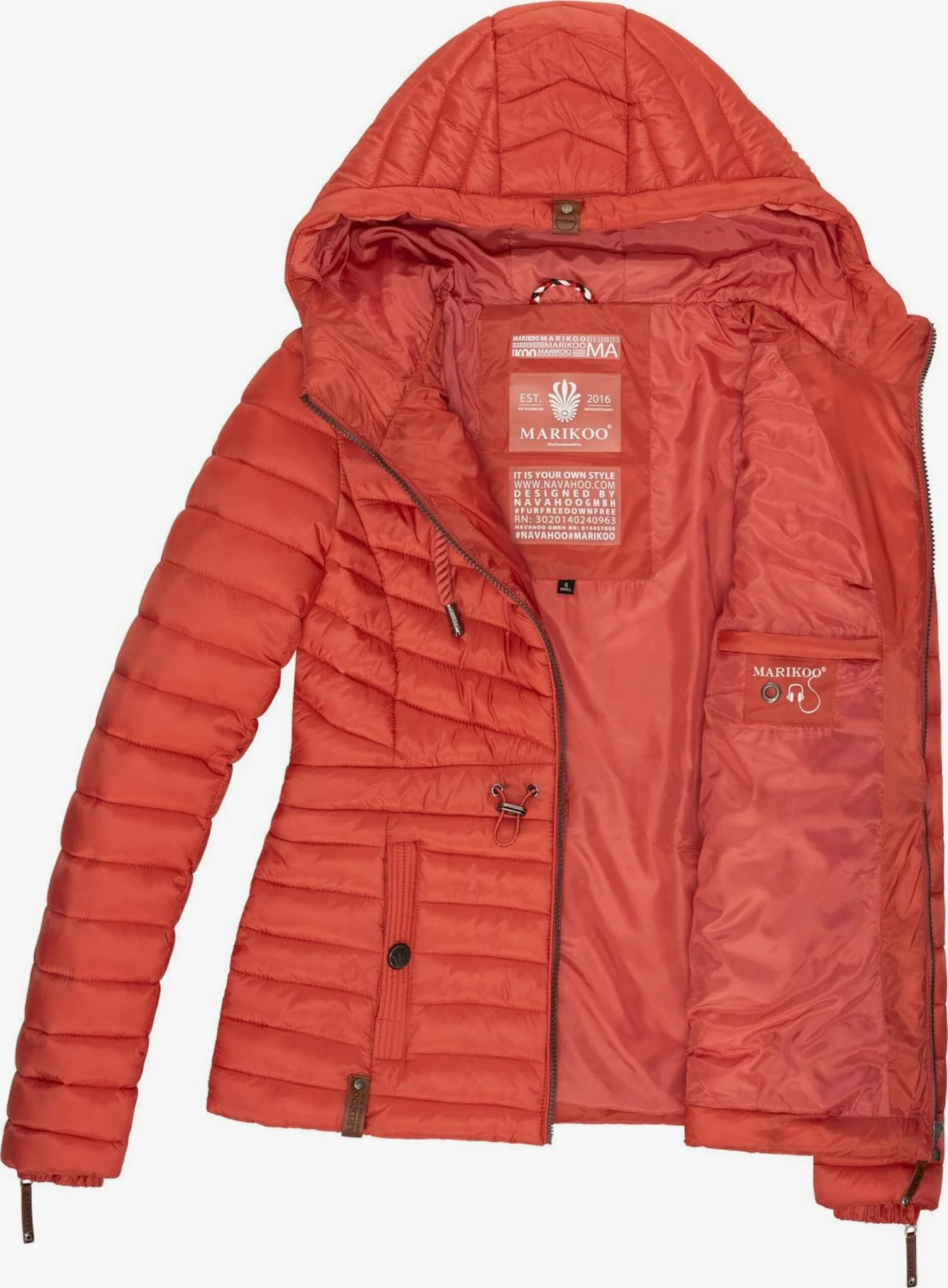 Marikoo Vestes De Mi-saison Veste Mi-saison Aniyaa Femme Corail 6 Marikoo Vestes De Mi-saison Veste Mi-saison Aniyaa Femme Corail – Image 4
