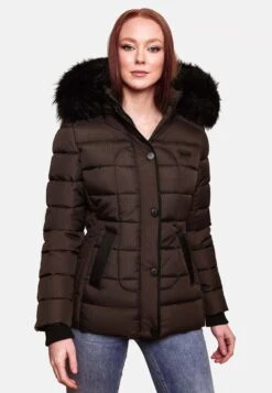 Marikoo Vestes Dhiver Veste D’hiver Unique Femme Marron -Marikoo 9a98ddf7c4a7546a197c4dbd6af4fc13
