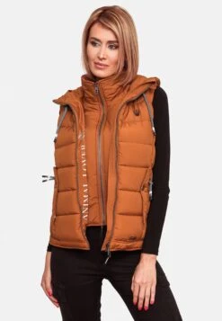 Marikoo Vestes Sans Manches Gilet Taisaa Femme Caramel -Marikoo a0770a497538755135c0617ffc764200