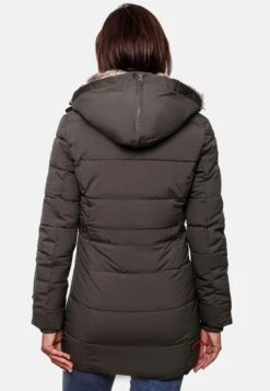 Marikoo Manteaux Courts Manteau D’hiver Femme Gris Basalte -Marikoo ad99eee047c79c24cf305f1373cd6199