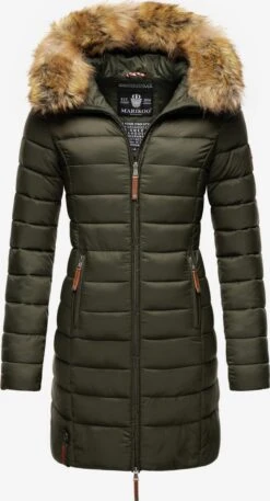 Marikoo Manteaux Dhiver Manteau D’hiver Rose Femme Vert Foncé
