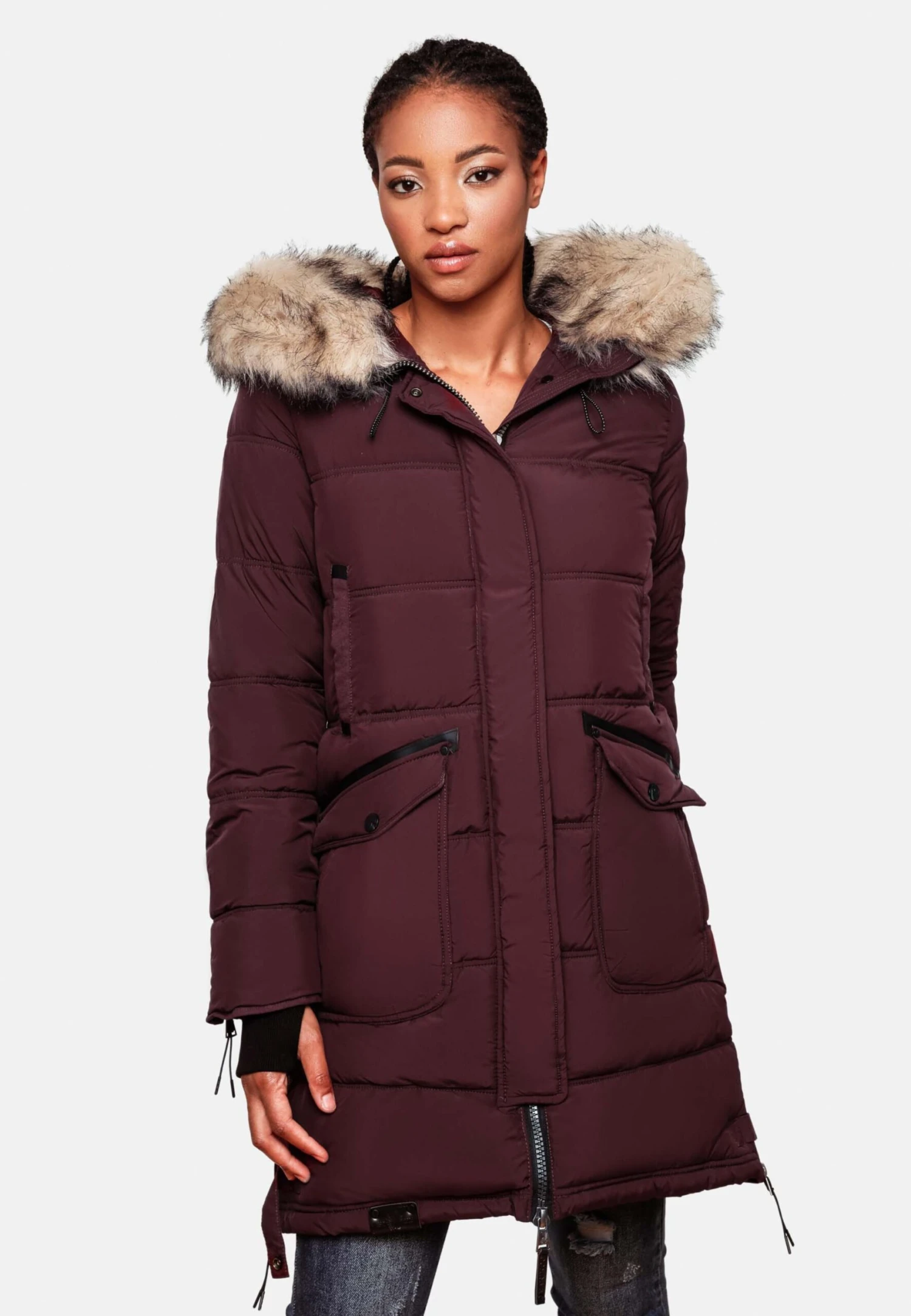 Marikoo Manteaux Dhiver Manteau D’hiver Chaskaa Femme Bordeaux 8 Marikoo Manteaux Dhiver Manteau D’hiver Chaskaa Femme Bordeaux – Image 6