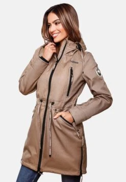 Marikoo Parkas Parka Mi-saison Femme Beige Foncé -Marikoo b7bb44602d30273d9accdb425b9990d6