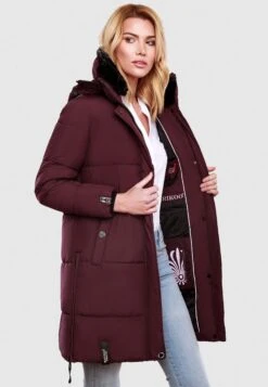 Marikoo Manteaux Dhiver Manteau D’hiver Femme Rouge Cerise -Marikoo bd7224919a5c03d7e7bc030104dedea7
