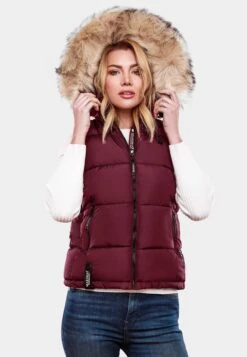Marikoo Vestes Sans Manches Gilet Eisflöckchen Femme Bordeaux -Marikoo c26af7b874619b9590f5411fb9668870