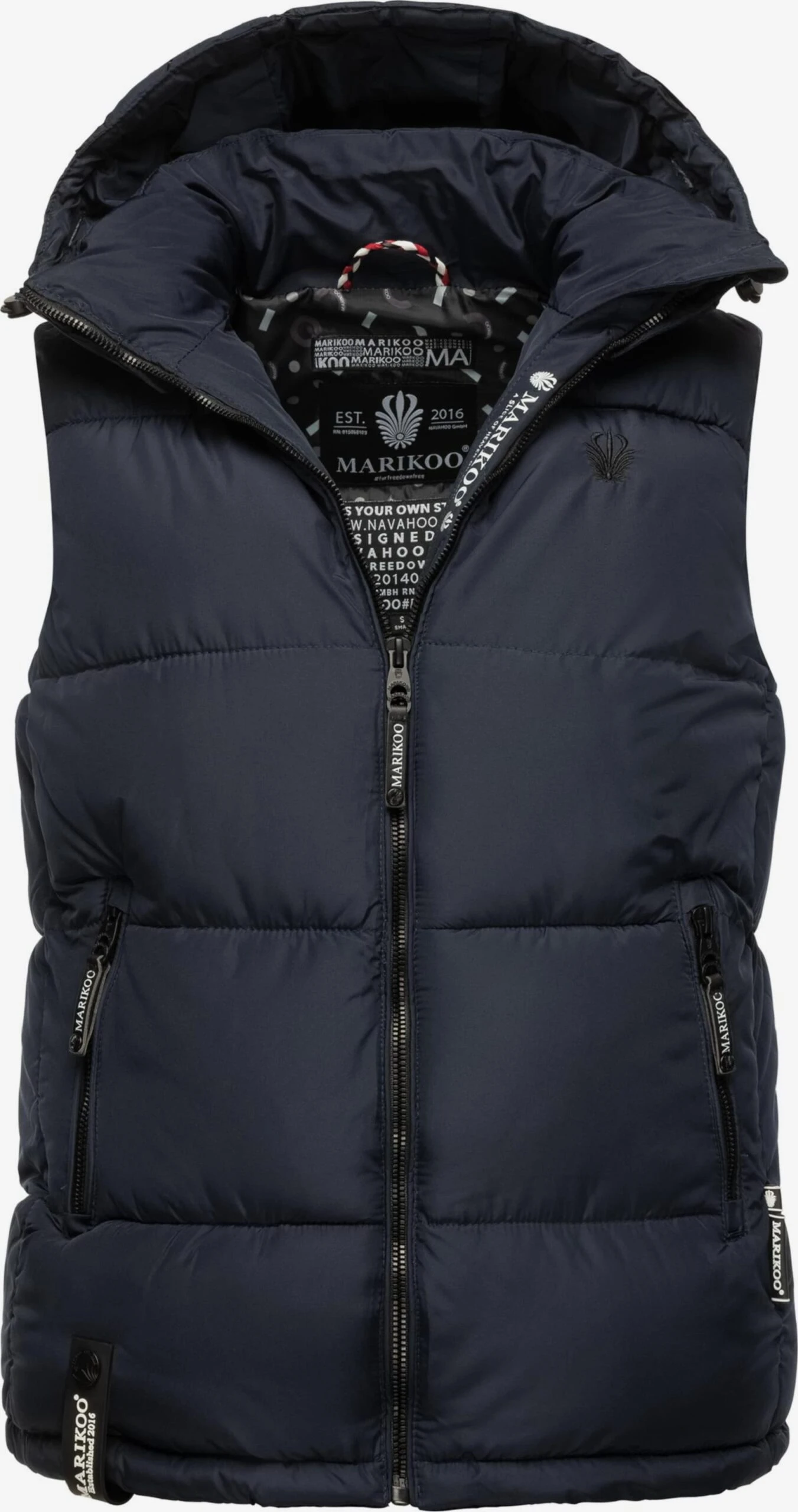 Marikoo Vestes Sans Manches Gilet Eisflöckchen Femme Bleu Marine 5 Marikoo Vestes Sans Manches Gilet Eisflöckchen Femme Bleu Marine – Image 3